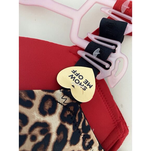 2 Pack Juicy Couture Bra Show Me Off Lined JC2801 Leopard Print Red Size 38D NEW - Picture 4 of 11